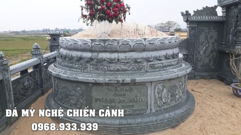 Mẫu Mộ đá tròn đẹp Đài SEN Chiến Cảnh Ninh Bình