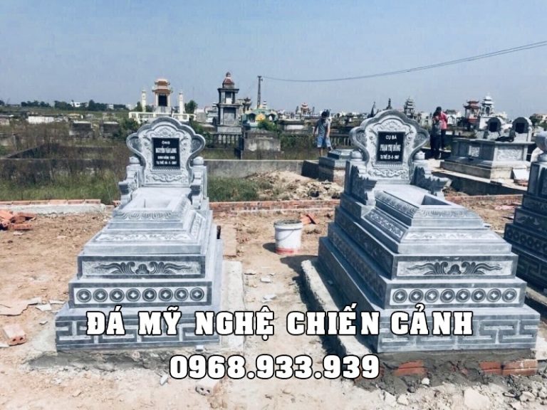 Mẫu Mộ đá đơn tam sơn 5 cấp đẹp tại Ninh Bình