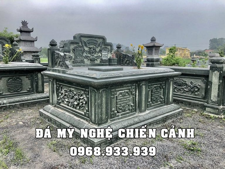 Mẫu Mộ đá đôi xanh rêu đẹp Ninh Bình