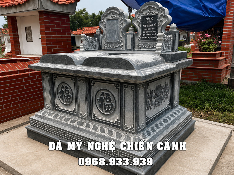 Mẫu Mộ Đá Đôi Đơn Giản, Giá Rẻ cho Cha Mẹ