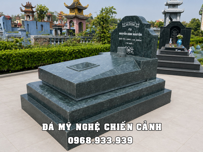 Mẫu Mộ đá xanh rêu nguyên khối - Mộ đá Đẹp 2026