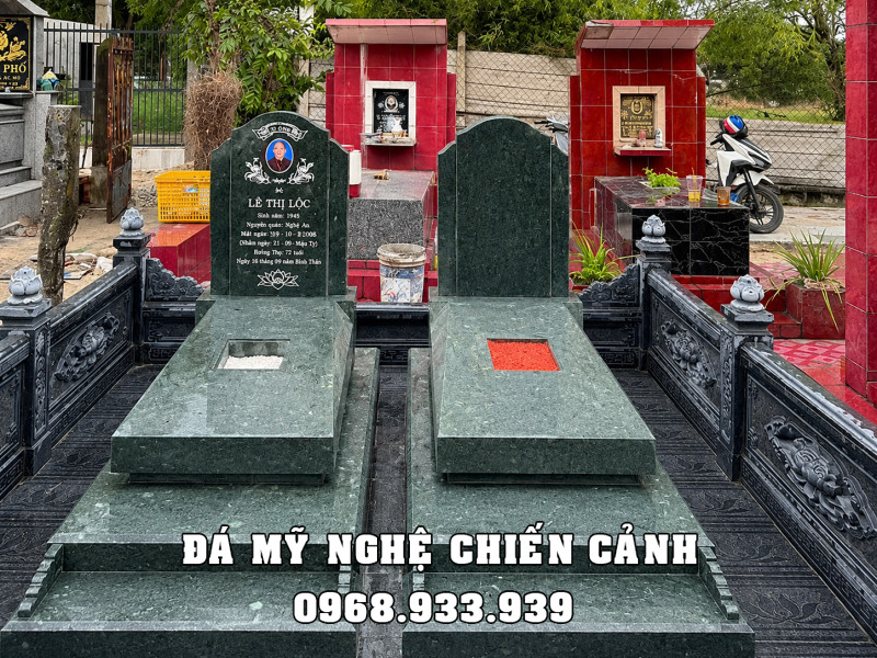 Xây Mộ đá xanh rêu mang phong cách hiện đại