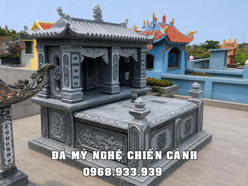 Báo giá Mộ đá đôi 1 mái đẹp, chất lượng, lắp đặt trên toàn quốc